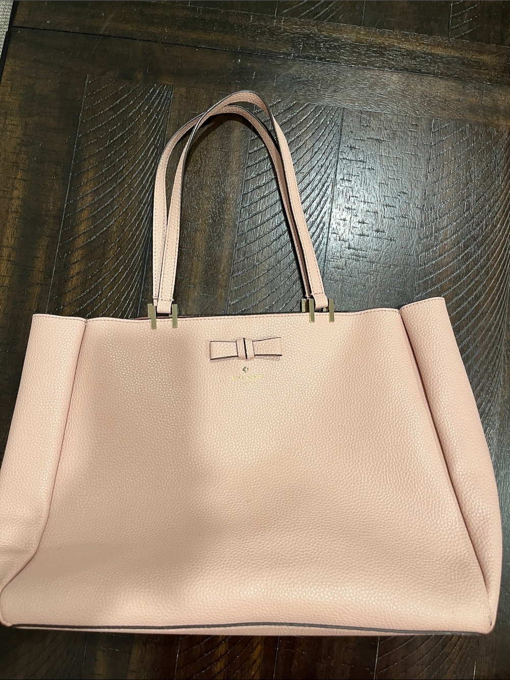 kate spade Blush Pink Pebbled Leather Tote with Bow